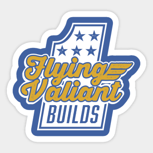 Flying Valiant Builds - (Stunt Style - White & Gold on Blue) Sticker